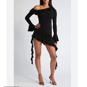 Mistress Rocks House of CB Black Ruffle Mini Dress New!